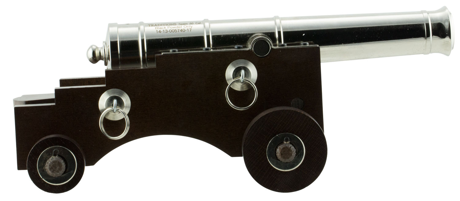 Traditions CN8041 Old Ironsides Mini Cannon 50 Cal 9″ Nickel Barrel Hardwood Stock Breech Action